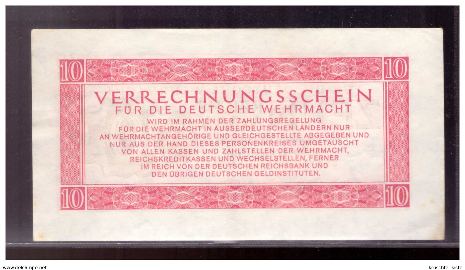 Dt-Reich (022708) 10 Reichsmark Verrechnungsschein Für Die Deutsche Wehrmacht - Verrechnungsscheine - Dt. Wehrmacht