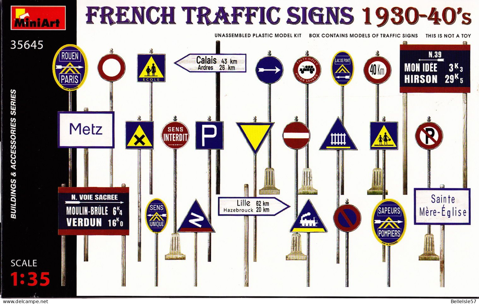 Figurines Miniart  - French Trafics Signs  1930-40's - Panneaux Routiers Français Années 30/40 -  1/35 - Plans, Dioramas