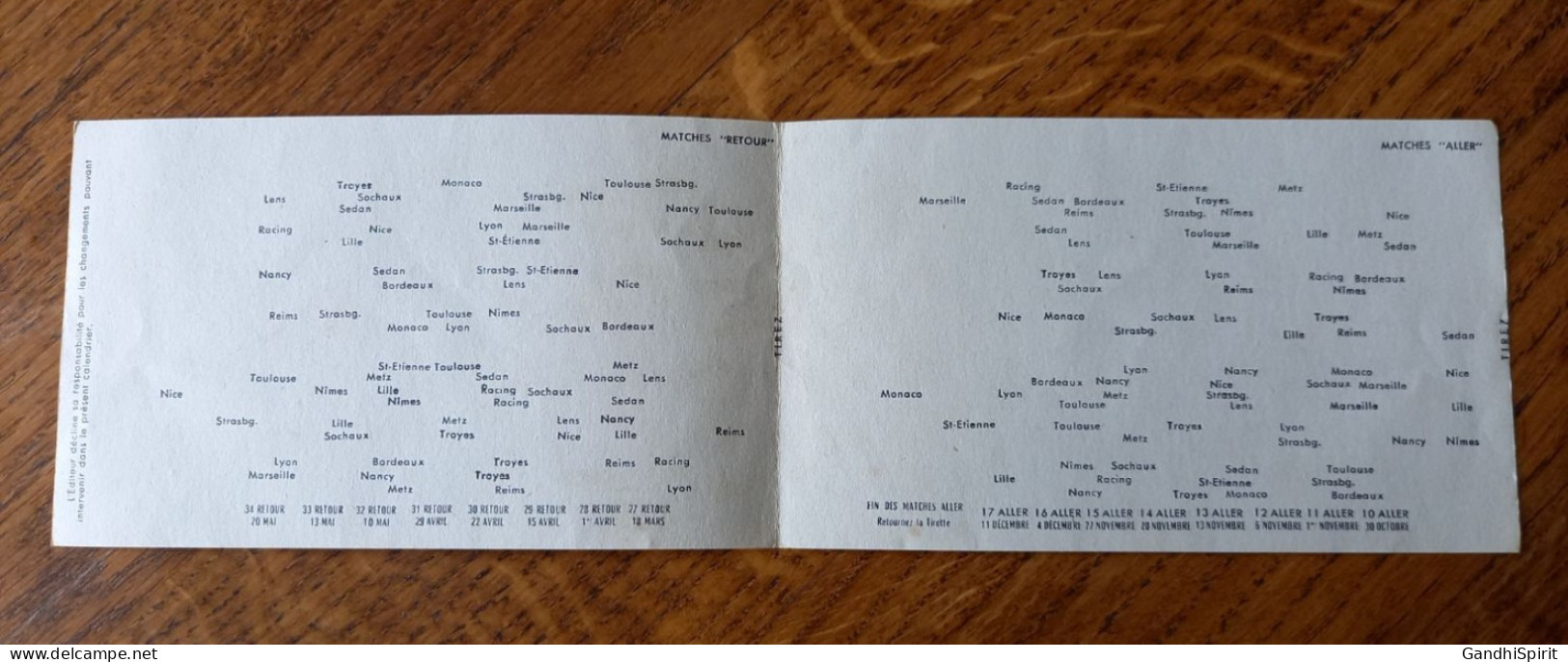 Image à Système De Tirette - Au Sport Troyen Football 1955 Paris Marseille Saint Etienne Reims Sedan Troyes Lens Metz - Altri & Non Classificati