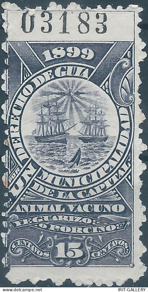 ARGENTINA,1899 Revenue Stamp Taxe Fiscal, RIGHT OF GUIDE MUNICIPALITY OF THE CAPITAL Animals Bovine Or PIG - Other & Unclassified
