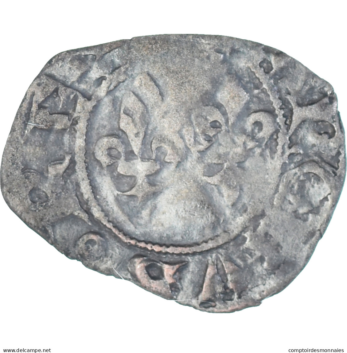 Monnaie, France, Charles VI, Denier Tournois, 1380-1422, 1st Emission, TB+ - 1380-1422 Charles VI The Beloved