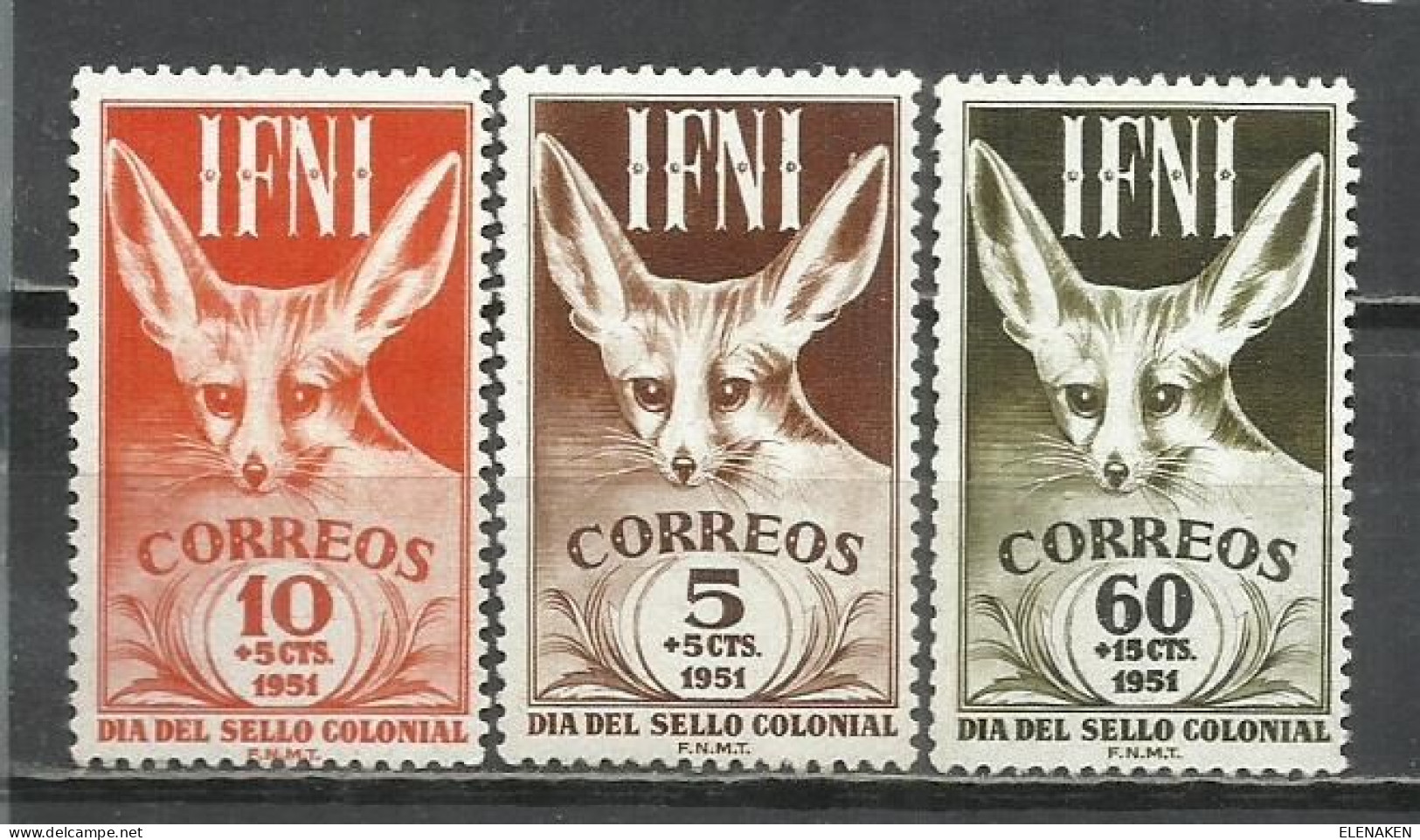 8526C-SERIE COMPLETA MNH** IFNI COLONIA ESPAÑOLA 1951 Nº76/78 AFRICA - Ifni