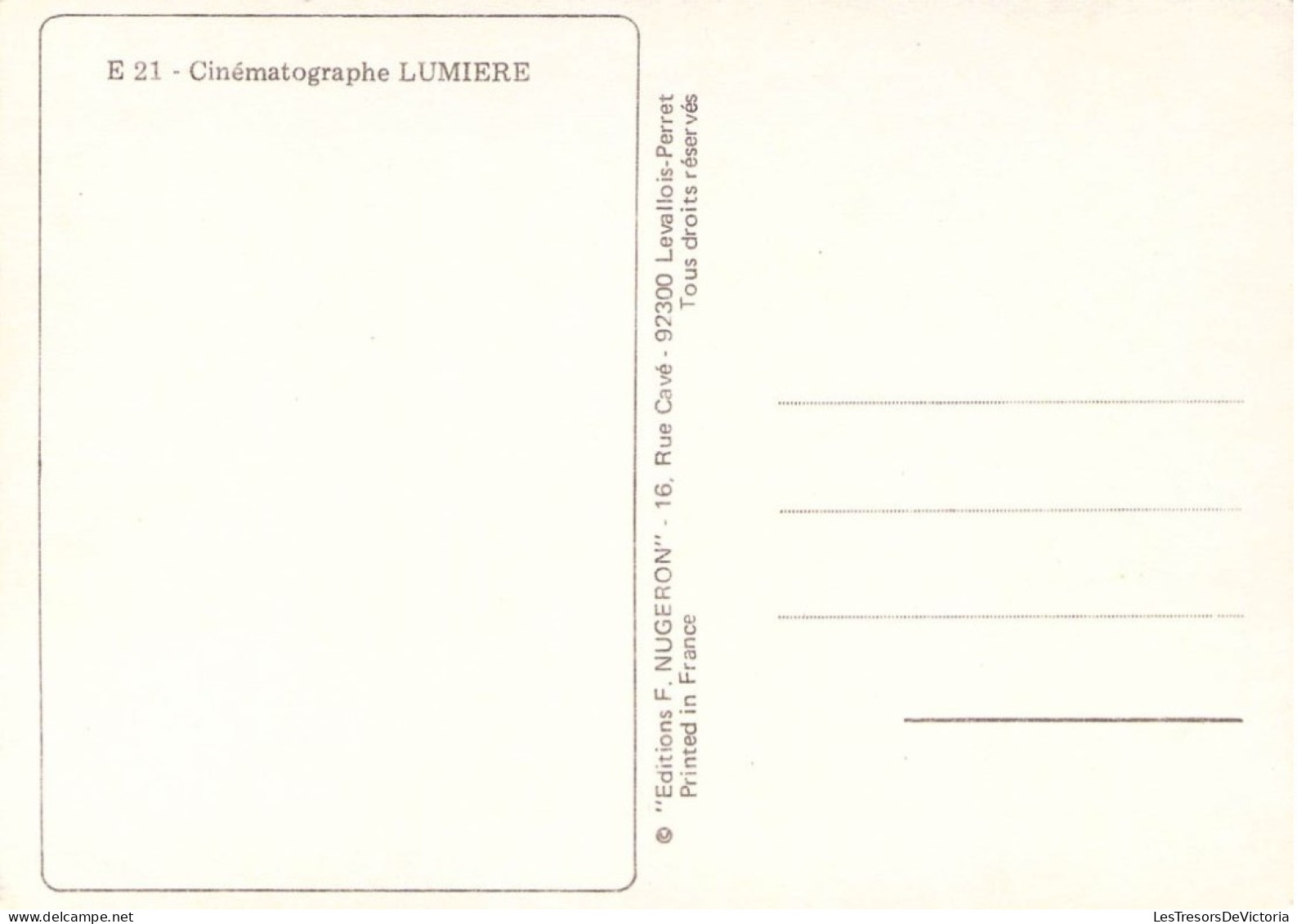 PUBLICITE - CINEMATOGRAPHE LUMIERE - Editions F Nugeron - Carte Postale Ancienne - Reclame