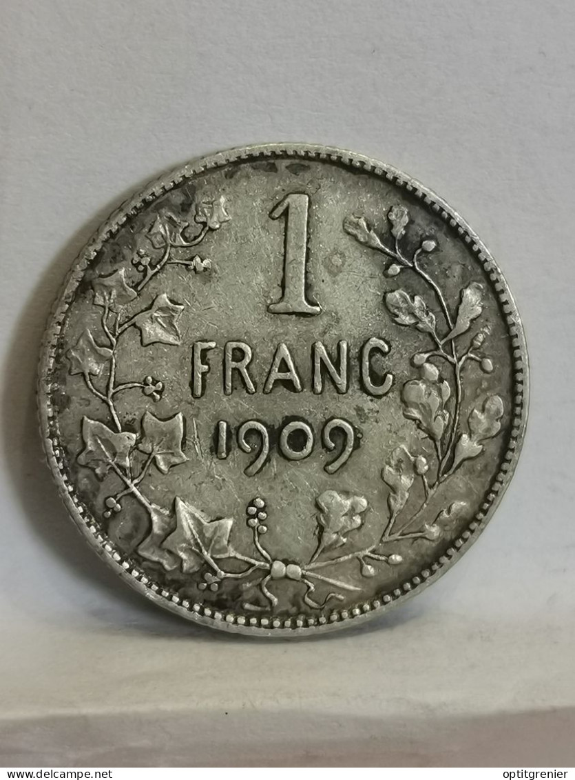 1 FRANC ARGENT 1909 LEOPOLD II TYPE VINCOTTE BELGIQUE / BELGIUM SILVER - 1 Frank