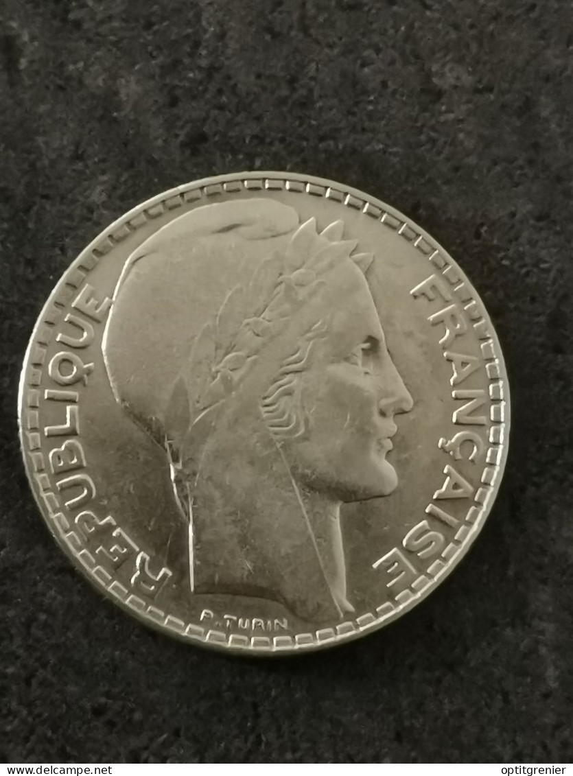 10 FRANCS TURIN ARGENT 1931 FRANCE / SILVER - 10 Francs