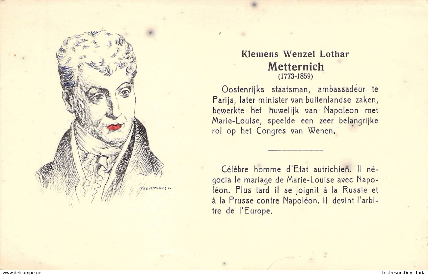 CELEBRITE - HOMME POLITIQUE - Klemens Wenzel Lothar - Napoléon - Carte Postale Ancienne - Hommes Politiques & Militaires