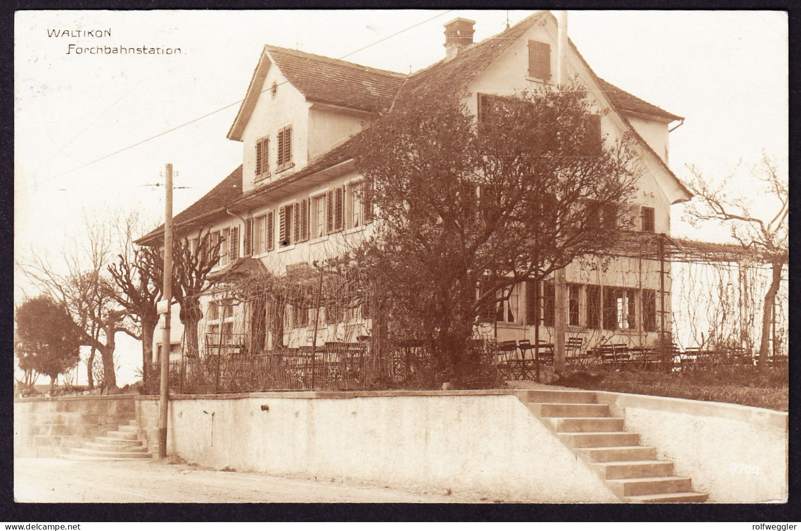 1924 Gelaufene Foto AK Waltikon, Forchbahn Station. Gestempelt ZUMIKON Nach Prag. - Laufen-Uhwiesen 