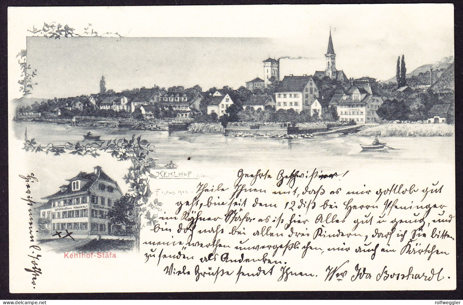 1906 Gelaufene Kunst AK: Kehlhof, Stäfa Mit Gasthaus Krone. - Stäfa