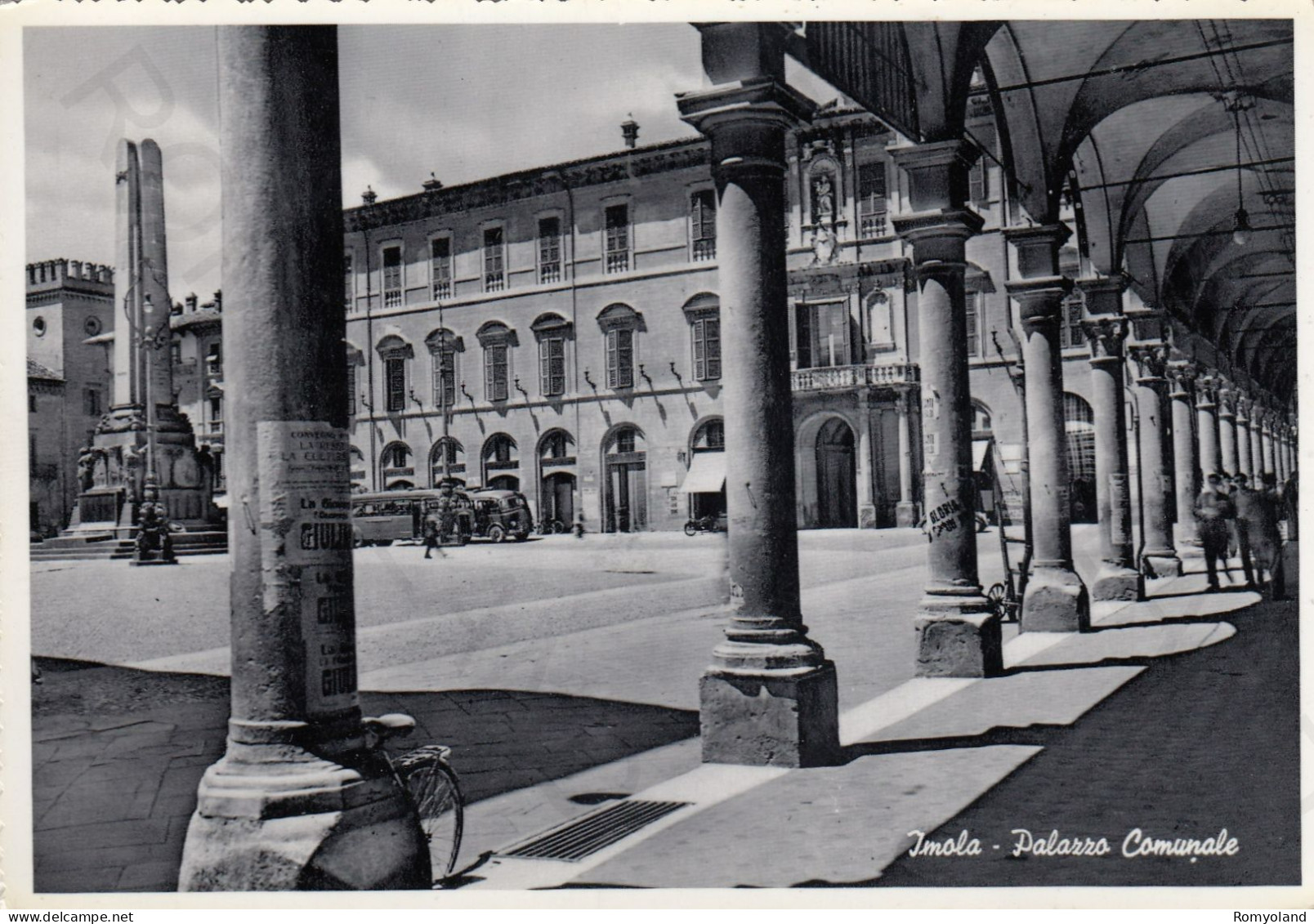 CARTOLINA  IMOLA,EMILIA ROMAGNA-PALAZZO COMUNALE-MEMORIA,CULTURA,RELIGIONE-IMPERO ROMANO,BELLA ITALIA,VIAGGIATA 1954 - Imola