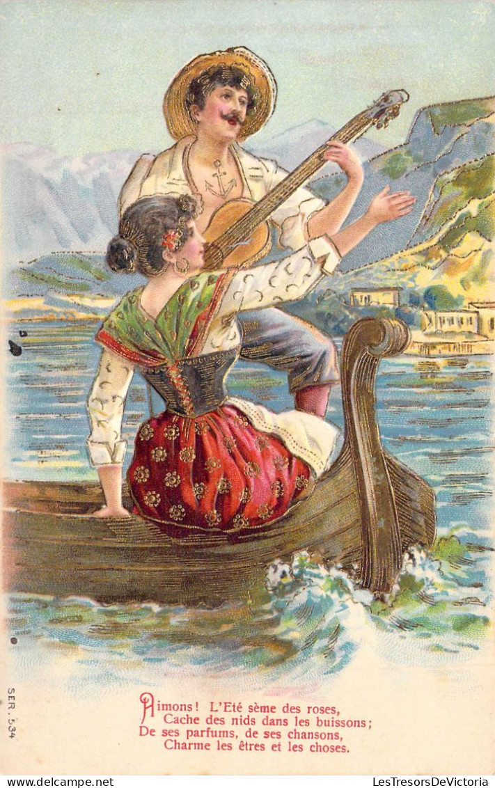 THEATRE - Aimons L'Eté Sème Des Roses - Cache Des Nids Dans Les Buissons - Carte Postale Ancienne - Théâtre