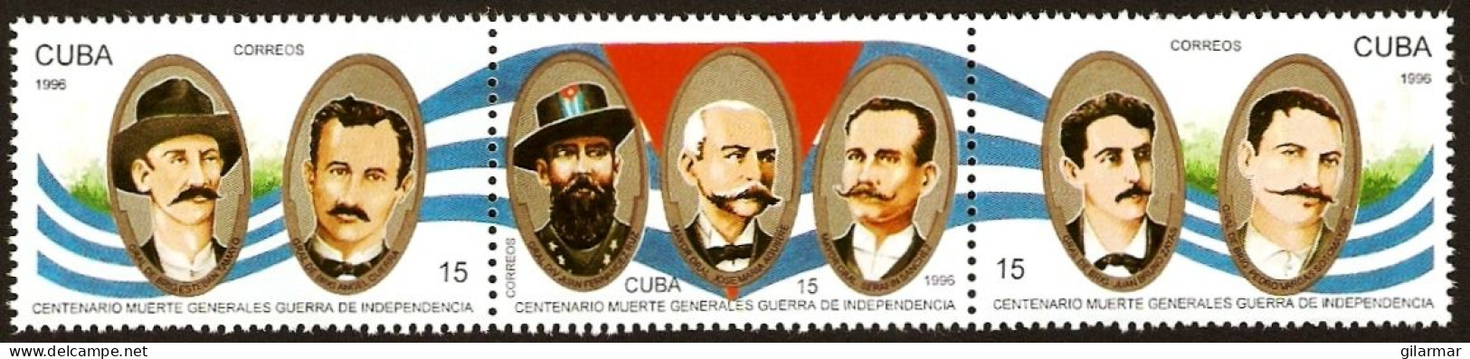 CUBA 1996 - GENERALI DELLA GUERRA D'INDIPENDENZA - CAT. EDIFIL 4095/4097 - MUSTER - SPECIMEN - M - Ongetande, Proeven & Plaatfouten