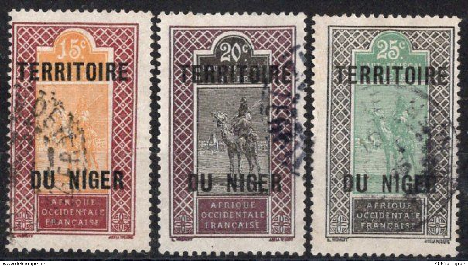 NIGER Timbres-poste N°6 à 8 Oblitérés TB Cote : 2.00€ - Used Stamps