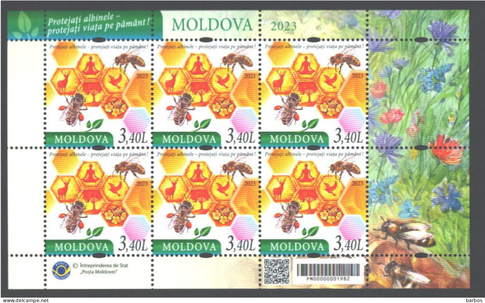 2023 Moldova  Apiculture. Protect The Bees - Protect Life On Earth! ,  Sheetlet **MNH - Abeilles