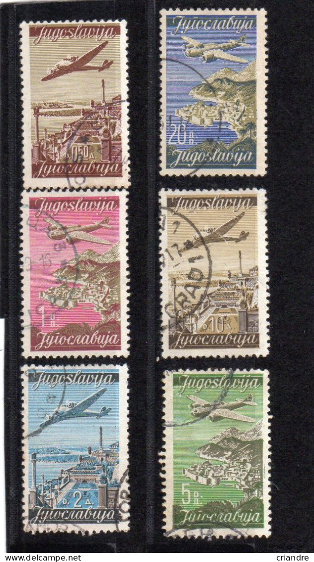 Yougoslave: Année 1947 Lot De6 Valeurs  PA N° 17 à 22 Oblitérés - Luftpost