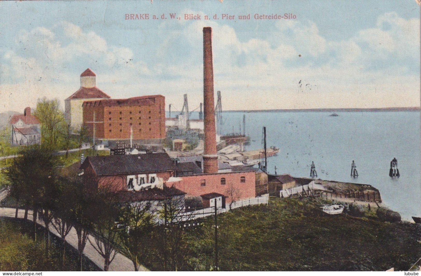 Brake A.d.W. - Blick N.d. Pier Und Getreide Silo         Ca. 1910 - Brake