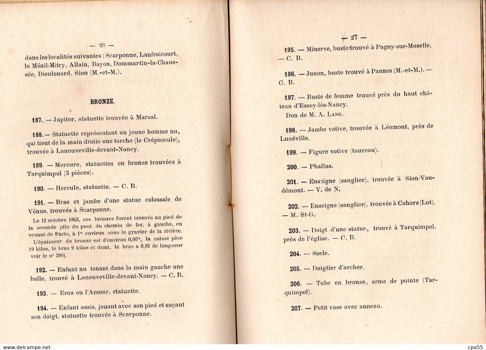 MEURTHE & MOSELLE  -  NANCY  -  CATALOGUE DES OBJETS D'ART ET D'ANTIQUITE DU MUSEE HISTORIQUE LORRAIN - 1887 - Lorraine - Vosges