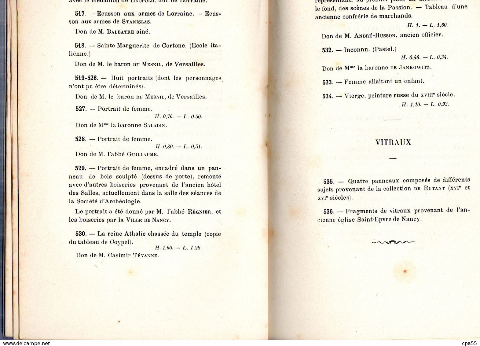 MEURTHE & MOSELLE  -  NANCY  -  CATALOGUE DES OBJETS D'ART ET D'ANTIQUITE DU MUSEE HISTORIQUE LORRAIN - 1887 - Lorraine - Vosges