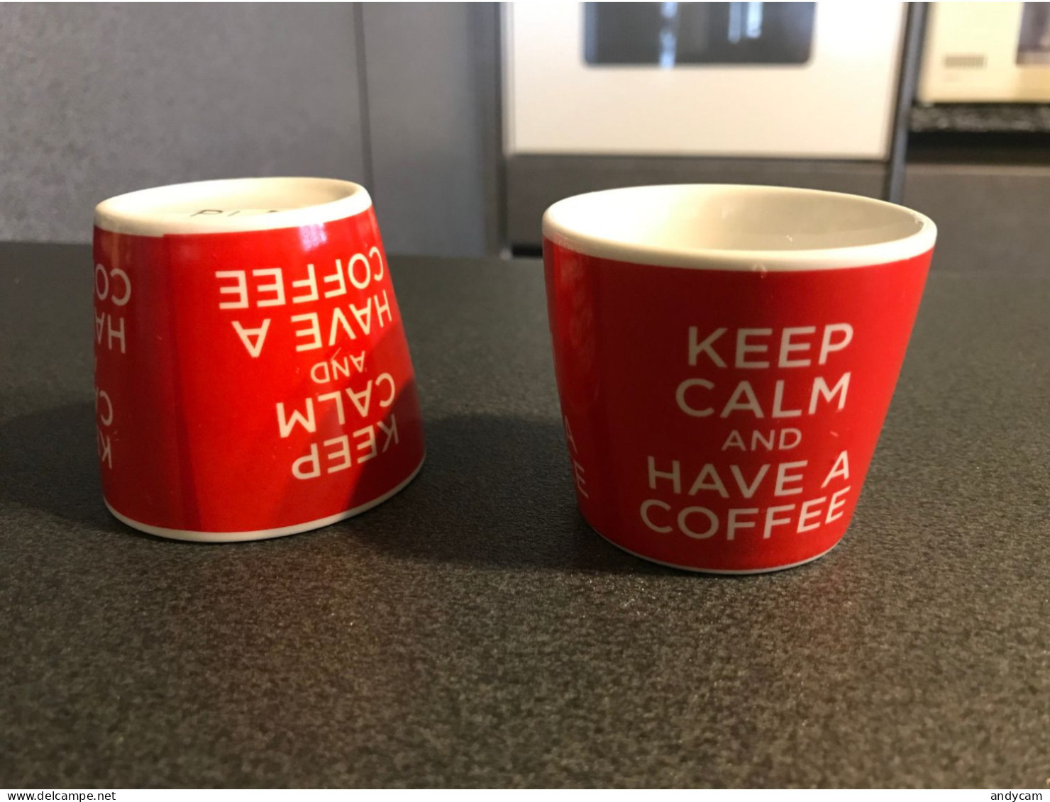 TAZZINE KEEP CALM CERAMICA HAVE A COFFEE ROSSO SET 5 PEZZI - Sin Clasificación