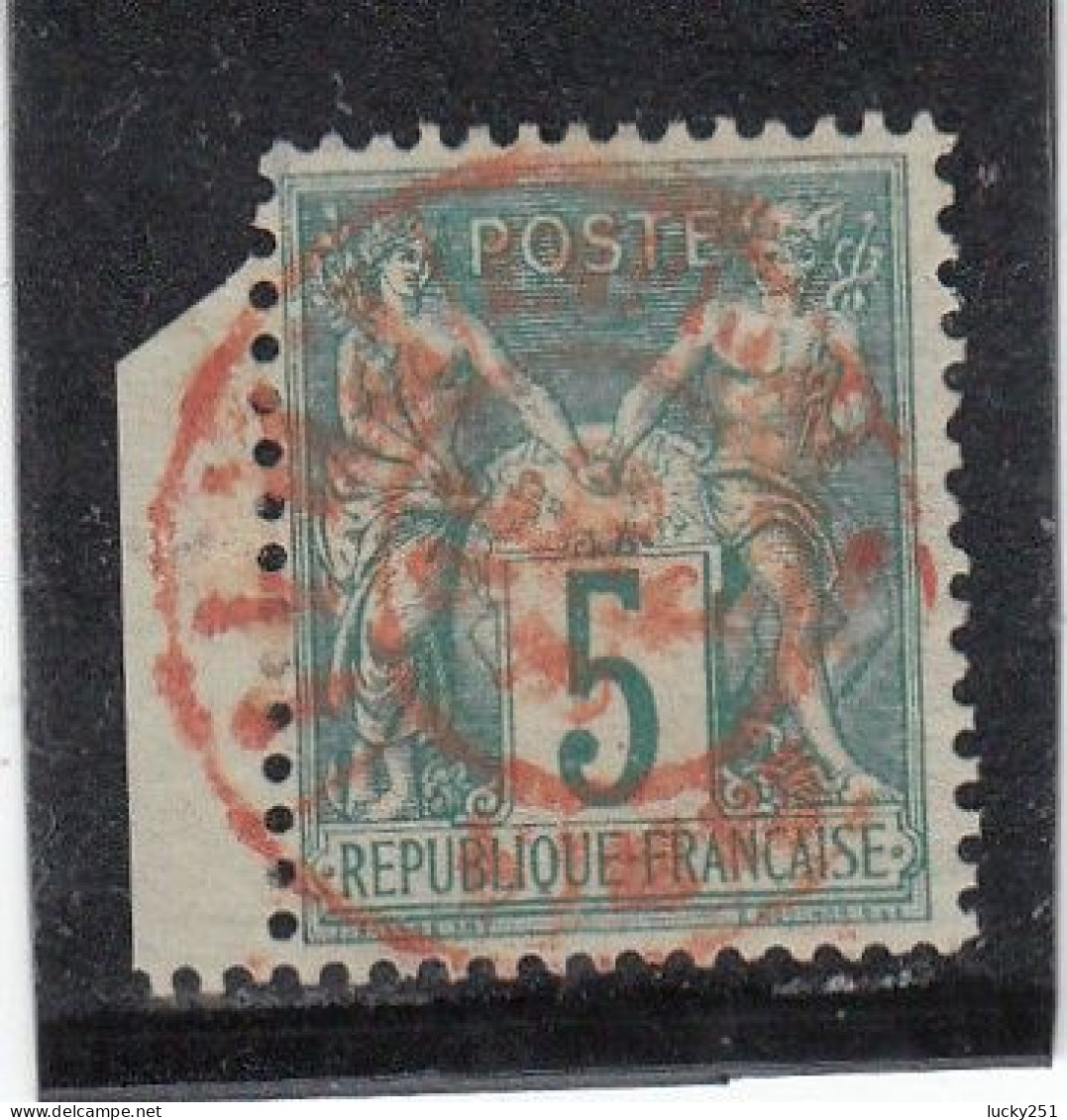 France - Année 1876/78 - Sage Type I - N°YT 64 - 5c Vert - Oblitération CàD Rouge Des Imprimés - Signé Calvès - 1876-1878 Sage (Tipo I)