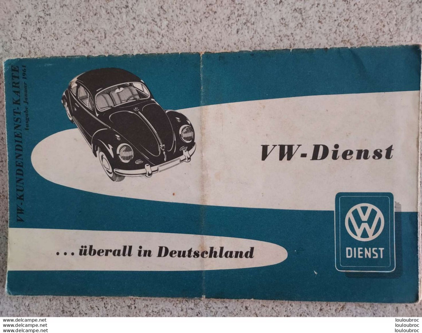 RARE CARTE ROUTIERE ALLEMAGNE  VW-DIENST VOLKSWAGEN 1961 FORMAT 51 X 77 CM Ref1 - Cartes Routières