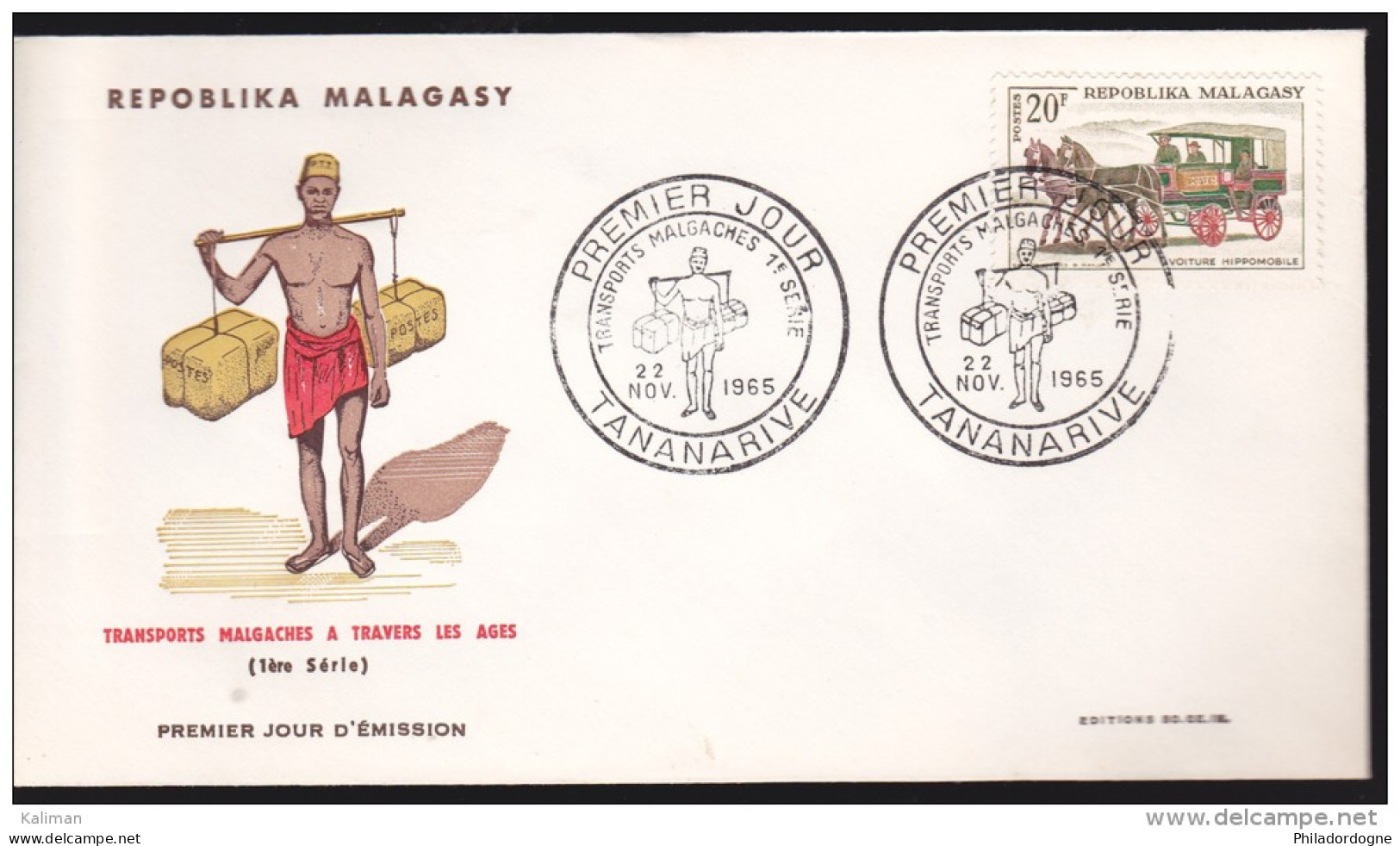 Madagascar - Michel N° 542 Oblitéré 22/11/1965 - FDC - Premier Jour - Transports Malgaches - Madagascar (1960-...)