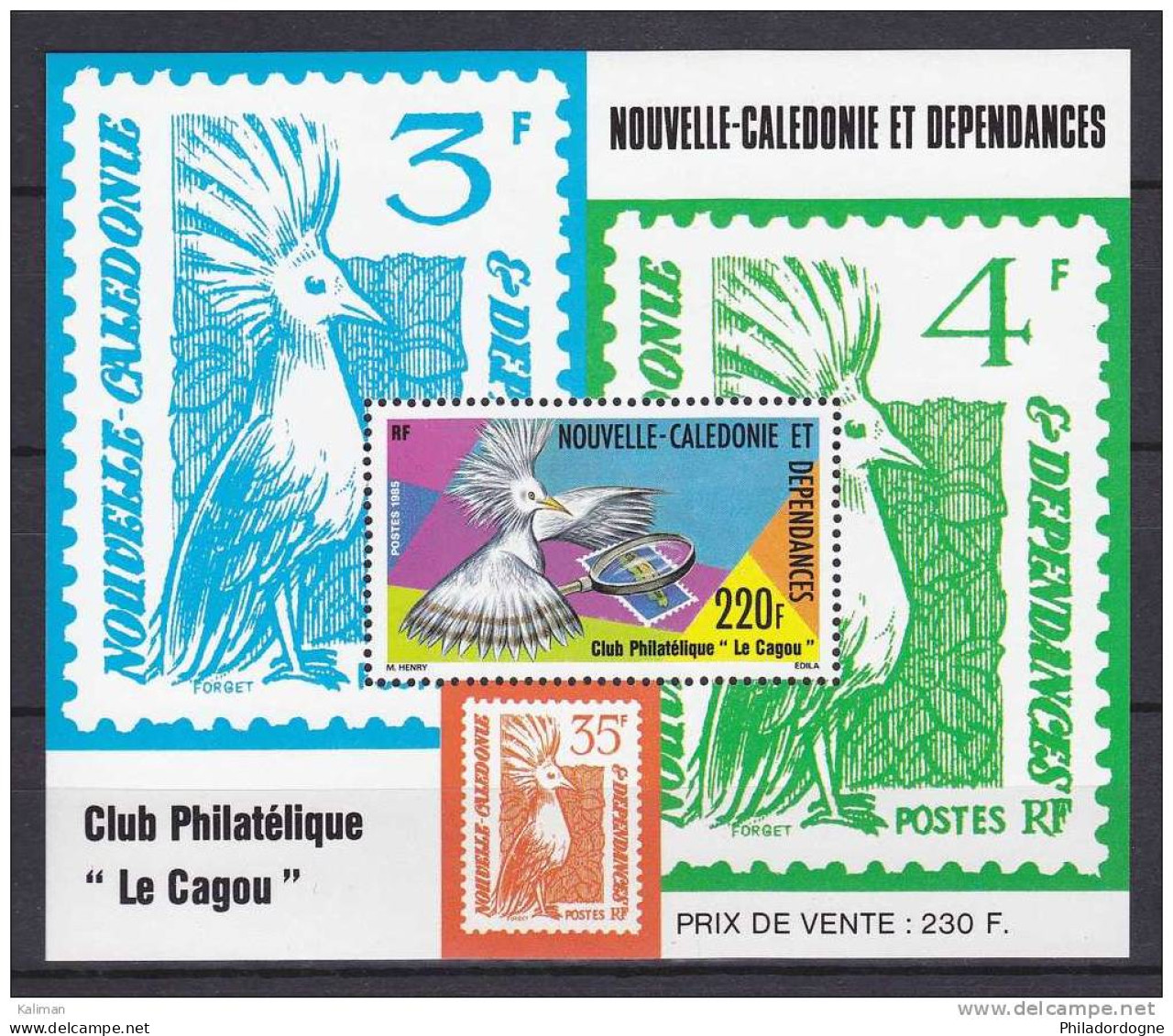 Nouvelle Calédonie Bloc N° 7 Xx - Cote 9 Euros - Prix De Départ 2,5 Euros - Blocks & Sheetlets