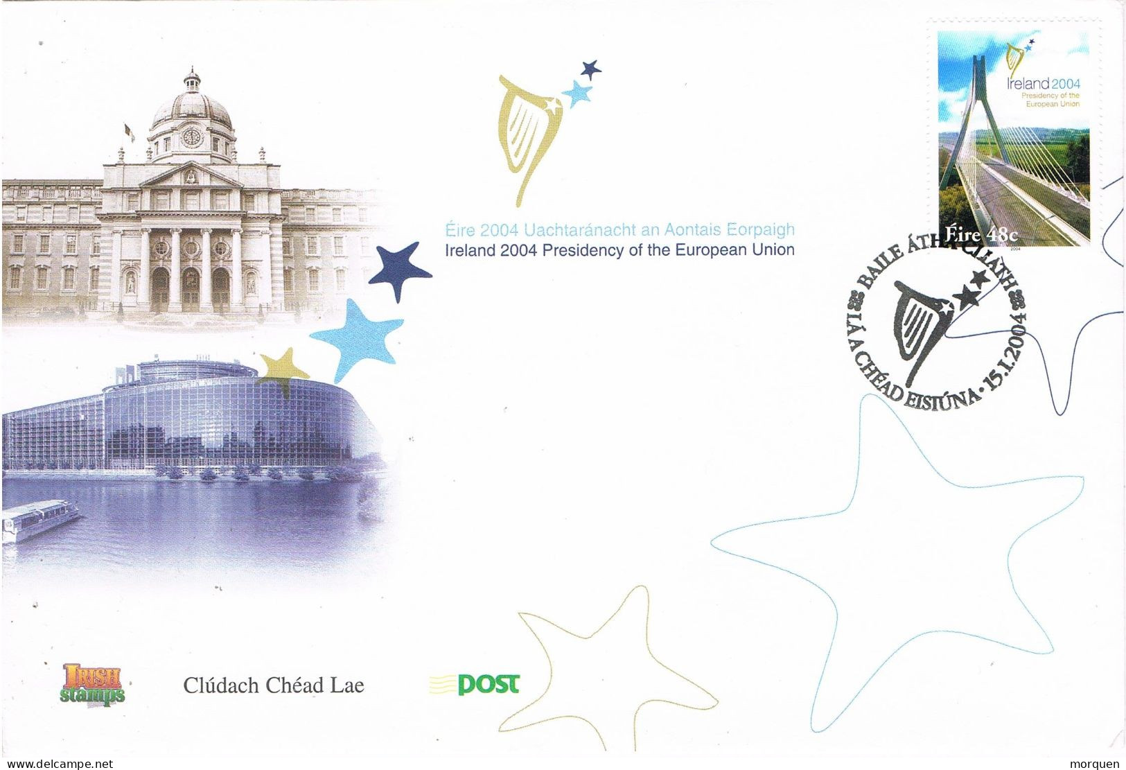 50240. Carta F.D.C. BAILE ATHA CLIATH (Dublian) Irlanda 2004. Presidencia Union EUropea. EUROPA - FDC