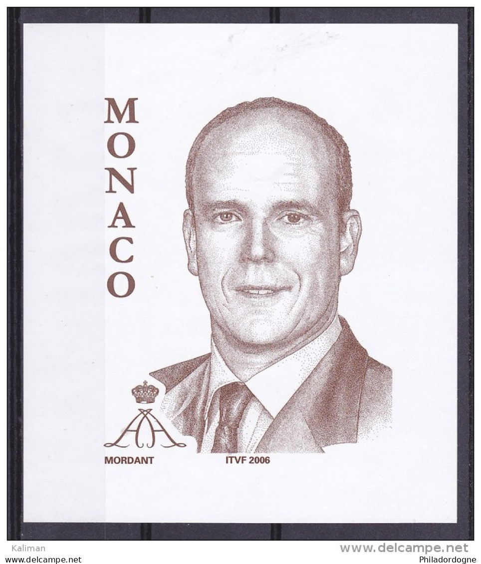 Monaco Sur Papier Gommé - Prince Albert II - Mordant - ITVF 2006 - Autres & Non Classés