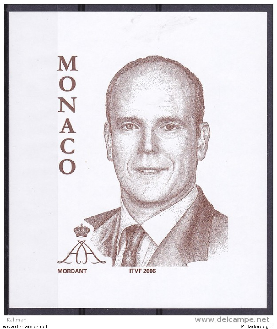 Monaco Sur Papier Gommé - Prince Albert II - Mordant - ITVF 2006 - Other & Unclassified