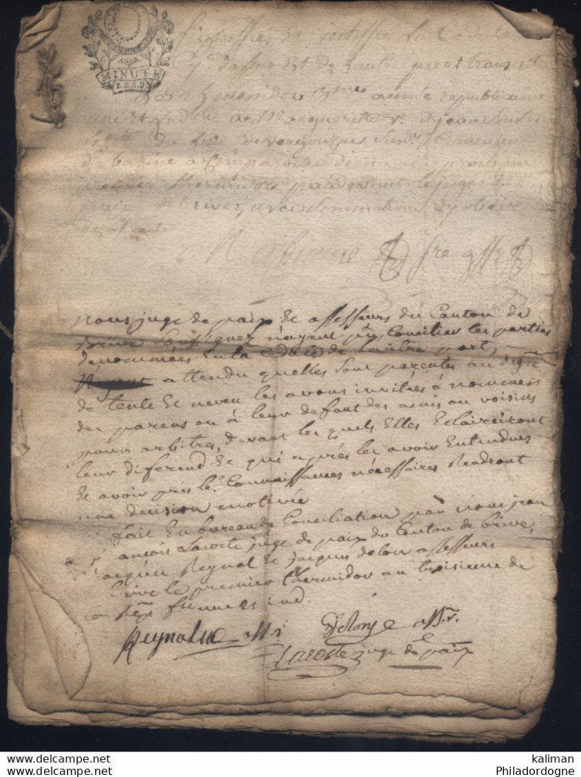 Correze Canton De Brive - An III Du Calendrier Républicain Brumaire (1794) - Minute 24 Pages - - Manuscrits