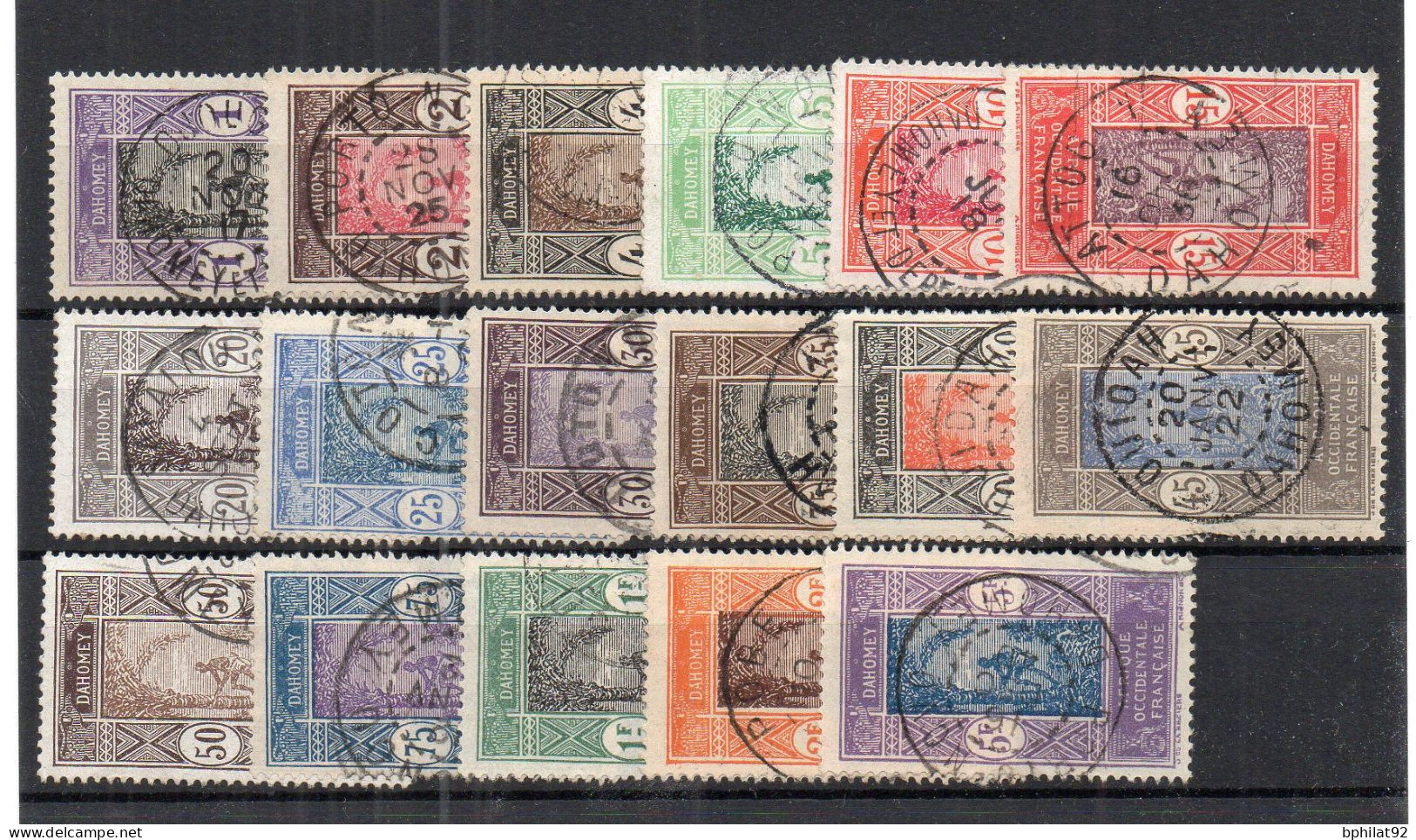 !!! DAHOMEY, SERIE N°43/59 OBLITERATIONS SUPERBES - Used Stamps