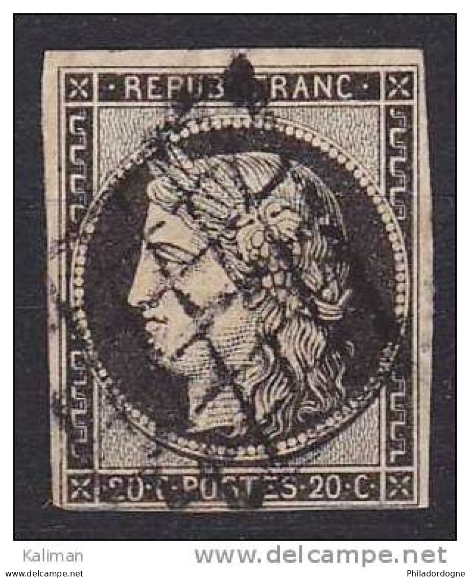 France N° 3 Oblitéré - Cote 60 Euros - Prix De Départ 10 Euros - 1849-1850 Ceres
