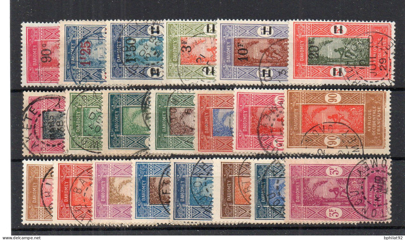 !!! DAHOMEY, SERIES N°79/84 ET 85/98 OBLITERATIONS CHOISIES - Used Stamps