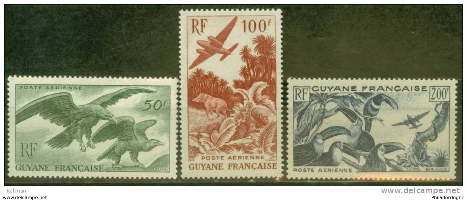 Guyane PA N° 35 à 37 X - Cote 55 Euros - Prix De Départ 18 Euros - Sonstige & Ohne Zuordnung