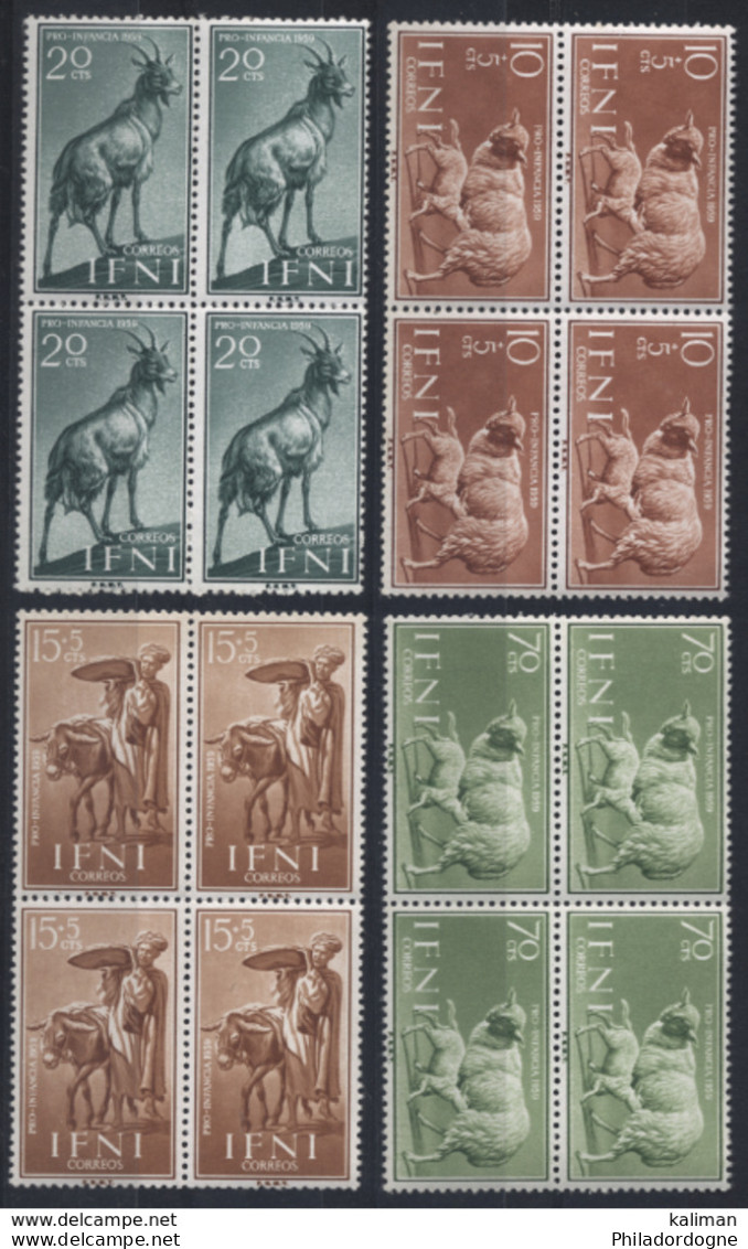 IFNI Bloc De 4 Yvert N° 126 à 129 / Edifil N° 152 à 155 Luxes (MNH) - Ifni