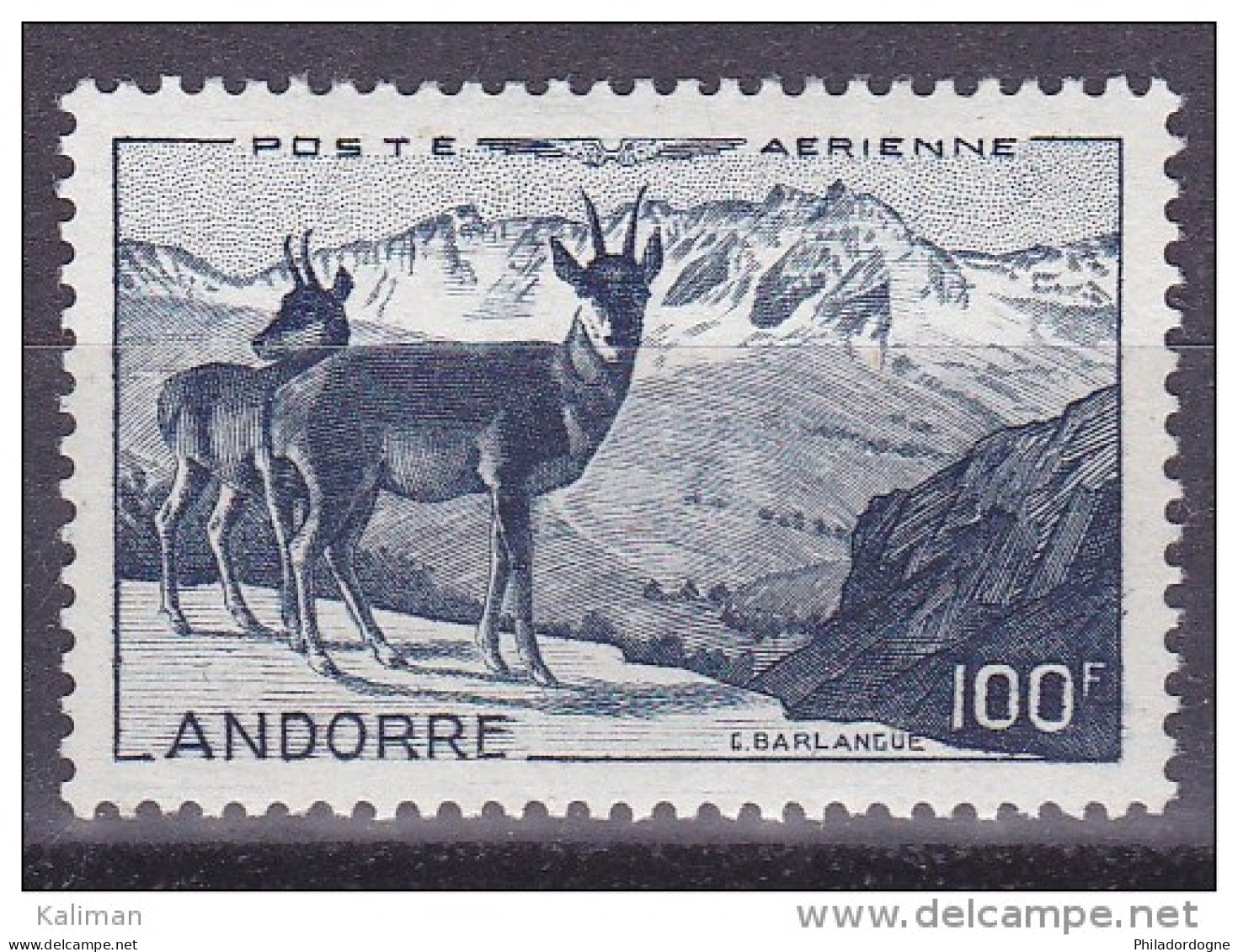 Andorre P.A. N° 1 Xx - Cote 107 Euros - Prix De Départ 32 Euros - Posta Aerea