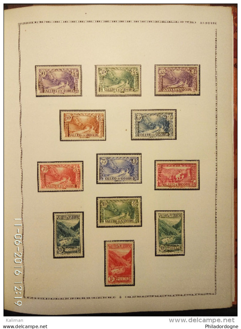 Jolie Collection Andorre 1931/1993 très propre -- 1931/1967 sur charnière cote 2500 euros -- 1968/1993 pas comptés