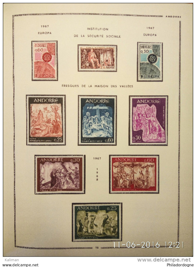 Jolie Collection Andorre 1931/1993 très propre -- 1931/1967 sur charnière cote 2500 euros -- 1968/1993 pas comptés