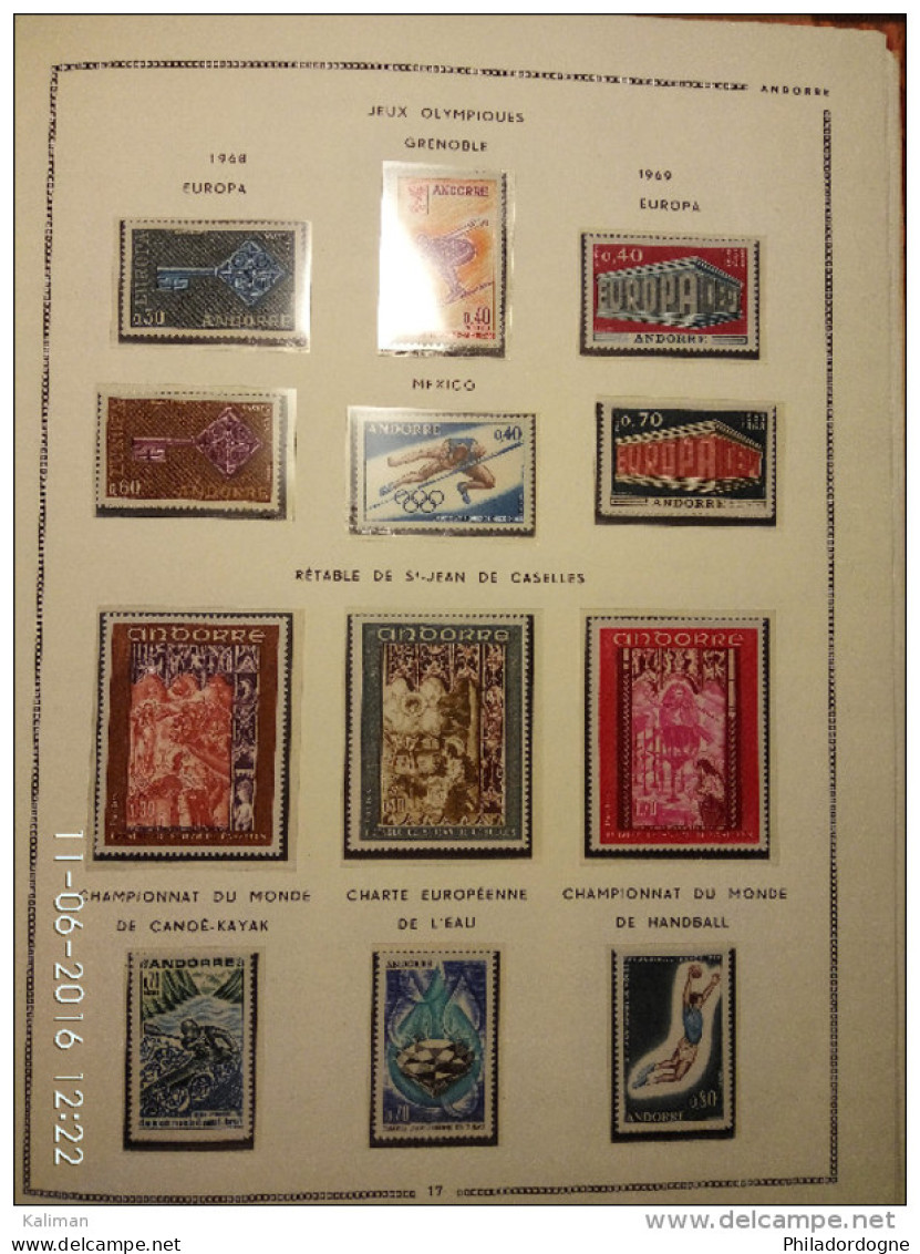 Jolie Collection Andorre 1931/1993 très propre -- 1931/1967 sur charnière cote 2500 euros -- 1968/1993 pas comptés