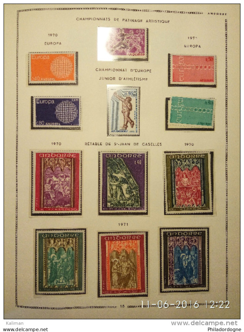 Jolie Collection Andorre 1931/1993 très propre -- 1931/1967 sur charnière cote 2500 euros -- 1968/1993 pas comptés