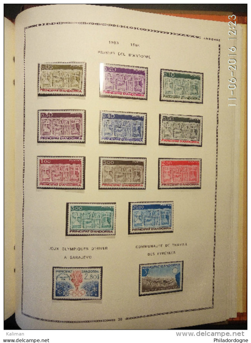 Jolie Collection Andorre 1931/1993 très propre -- 1931/1967 sur charnière cote 2500 euros -- 1968/1993 pas comptés