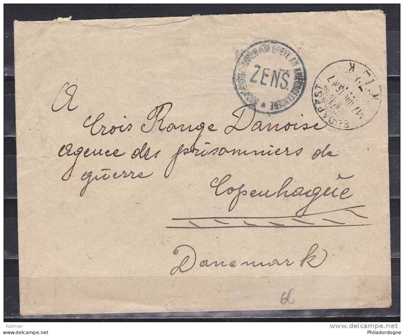 Hongrie/serbie Enveloppe Censurée A Définir Pour Le Danemark - Storia Postale