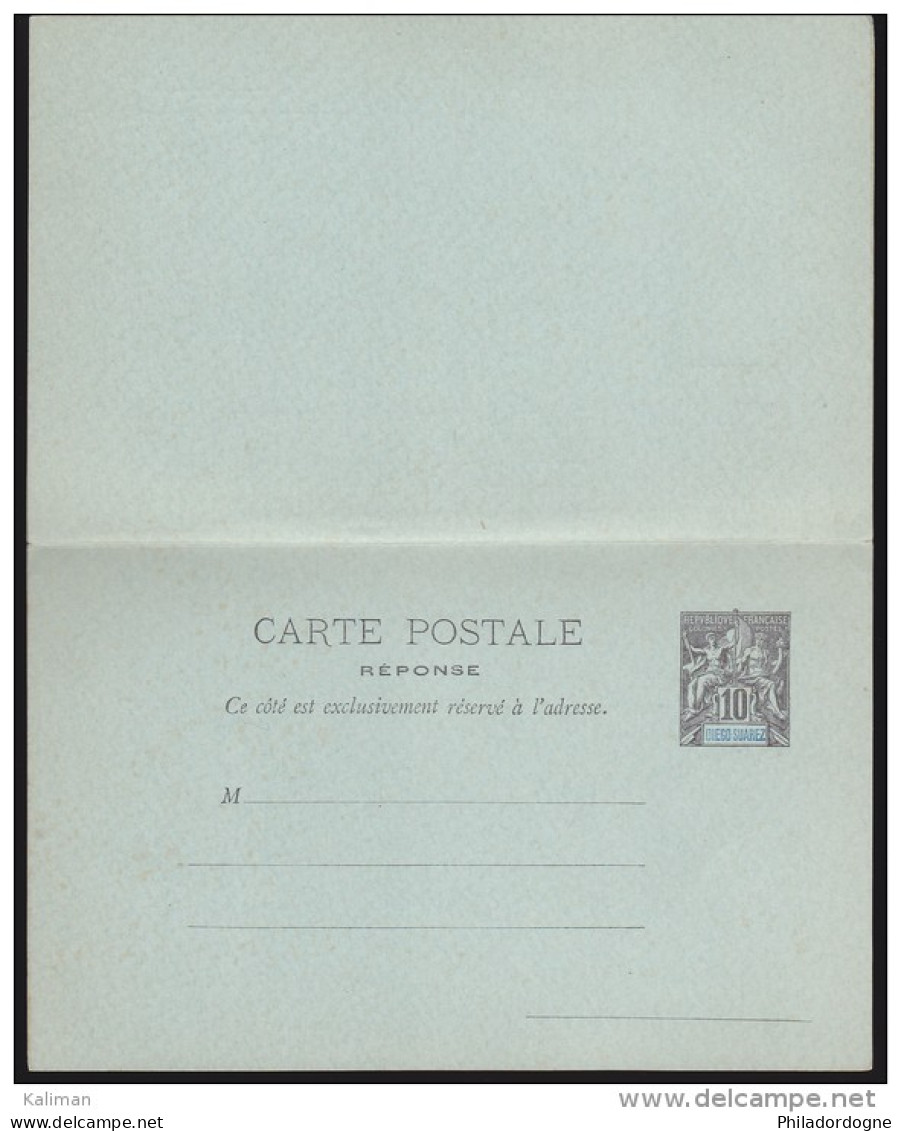 Diégo Suarez - Entier Postal Carte Réponse Neuf Du Timbre Type Yvert N° 42 - Ongebruikt
