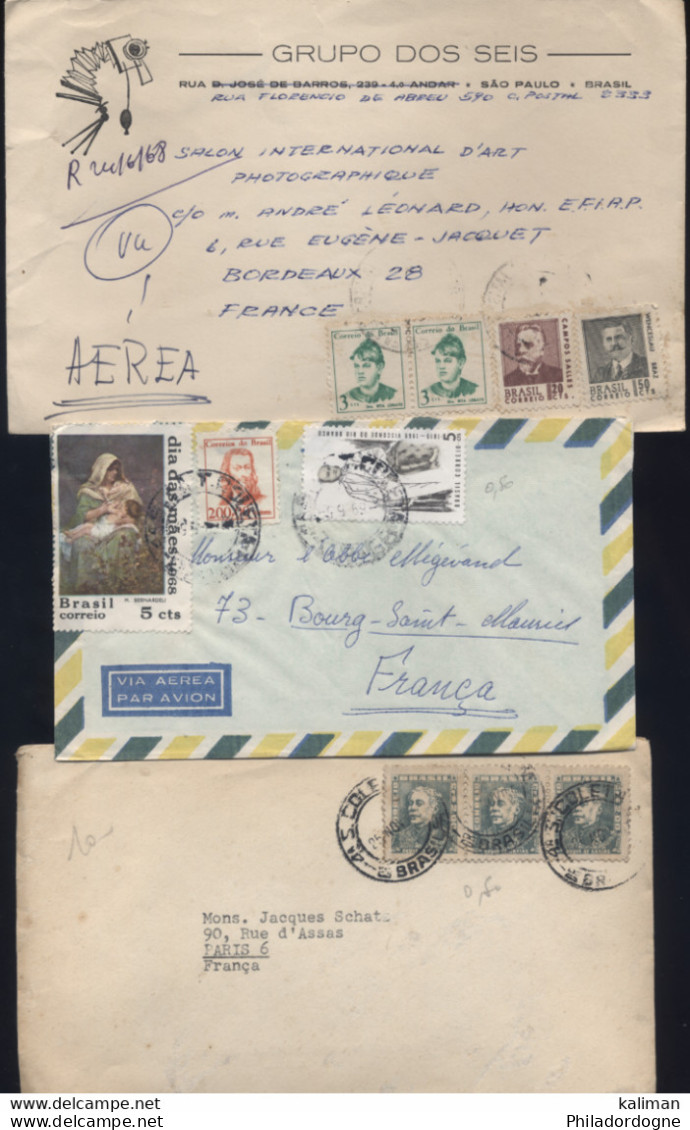 Brésil - Lot De 3 LsC Années 1960 - Cartas & Documentos