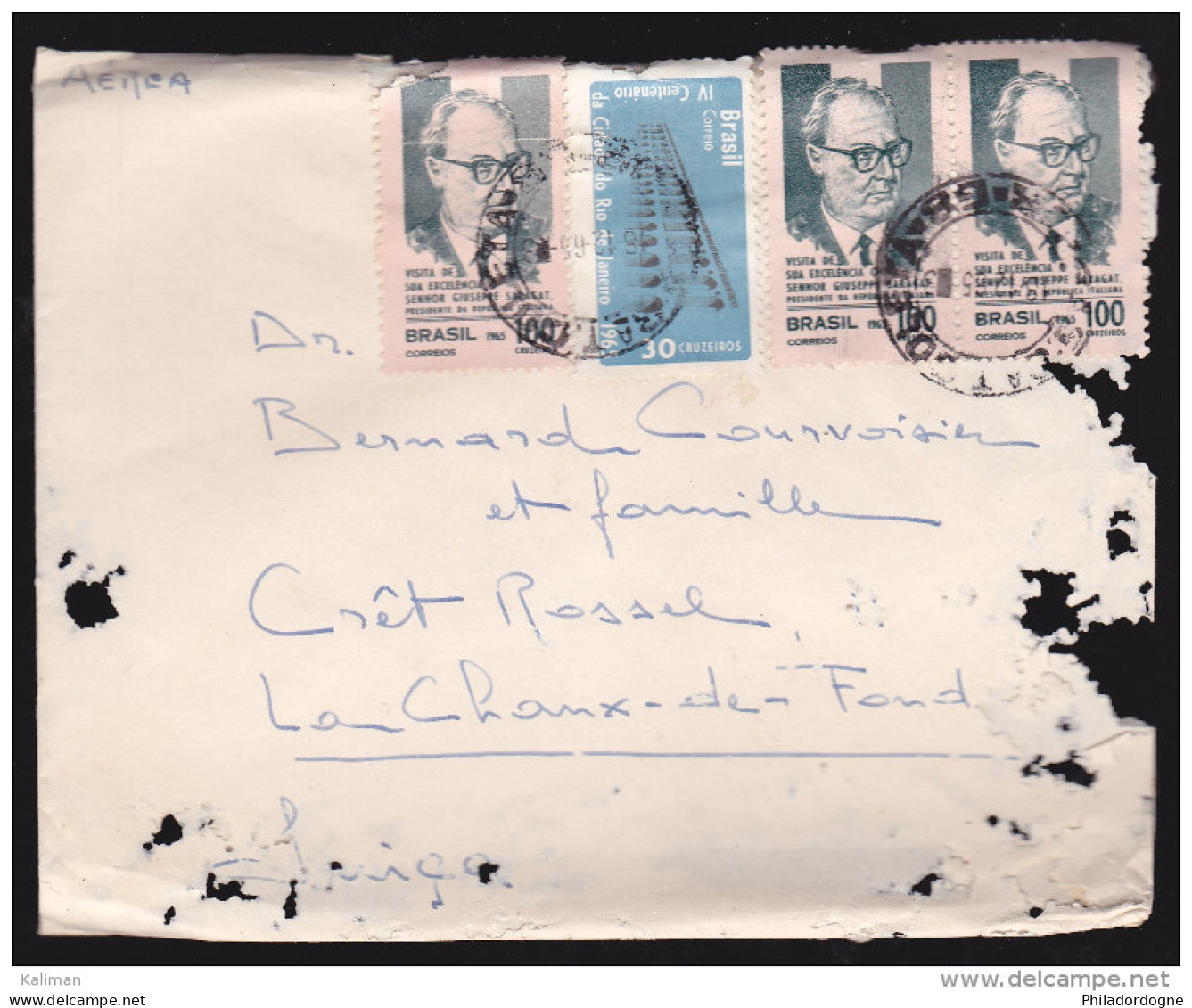 Brésil - Enveloppe Obl. 1966 - Cartas & Documentos
