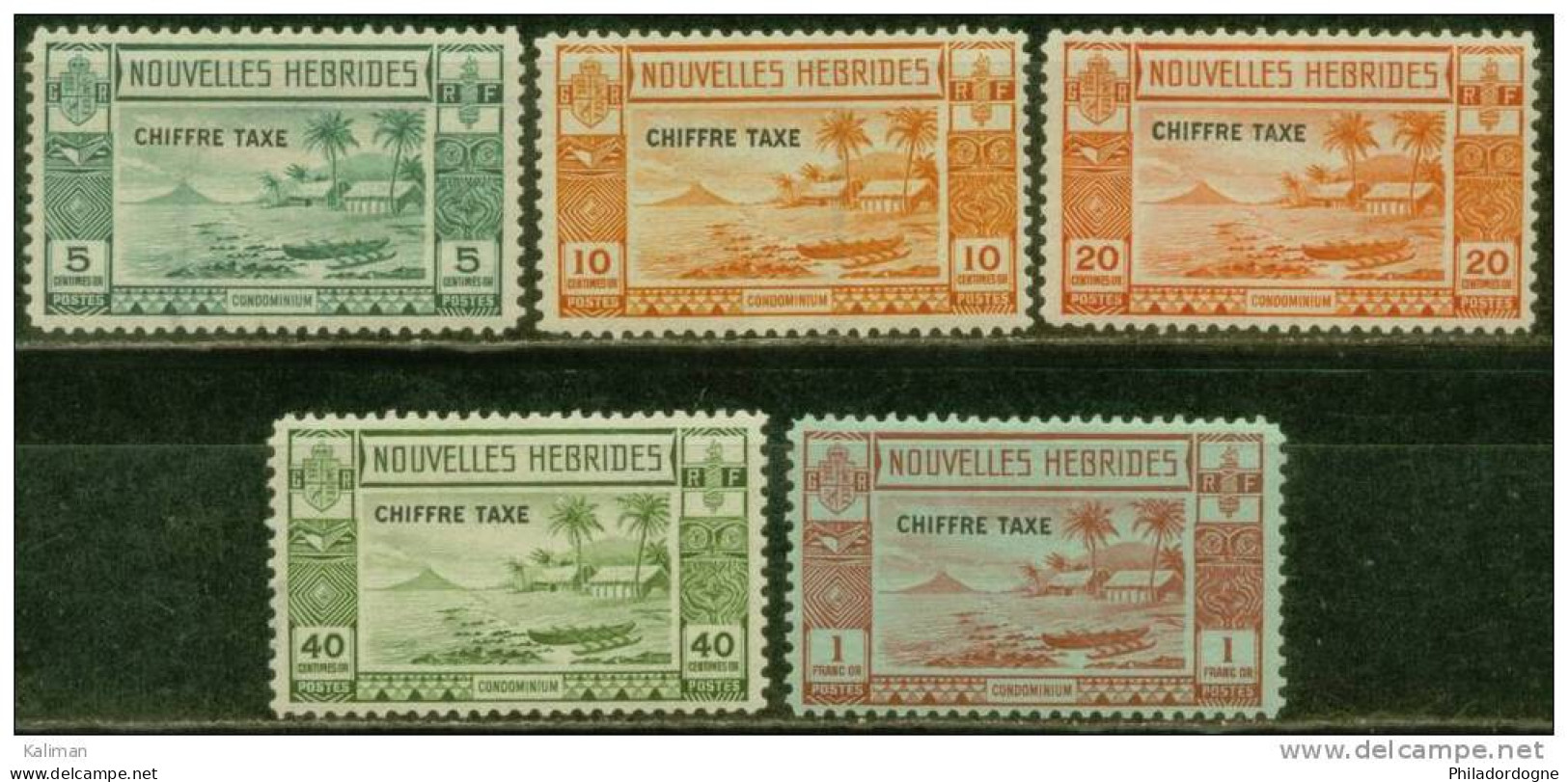 Nouvelles Hébrides Taxe N° 11 à 15 X - Cote 70 Euros - Prix De Départ 23 Euros - Timbres-taxe