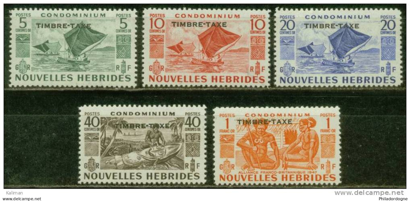 Nouvelles Hébrides Taxe N° 26 à 30 X - Cote 33 Euros - Prix De Départ 11 Euros - Timbres-taxe