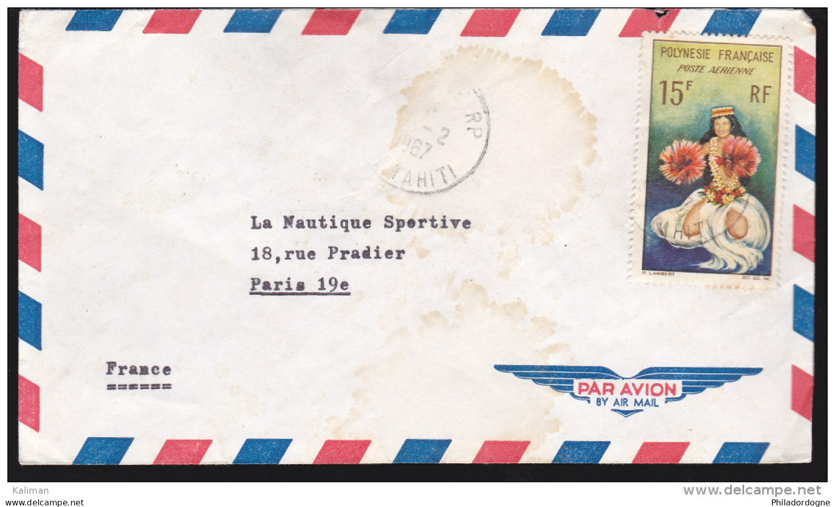 Polynésie - P.A. N° 7 Oblitéré 1967 Sur Enveloppe - Lettres & Documents