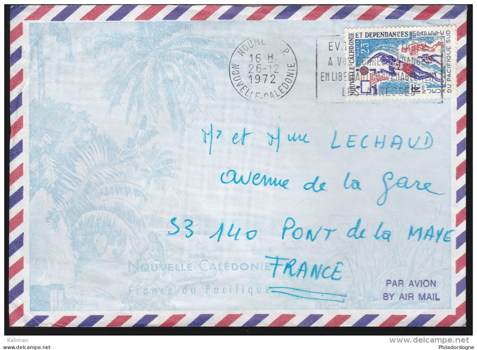 Nouvelle Calédonie - Sur Enveloppe N° 376 Obl. 1972 - Storia Postale