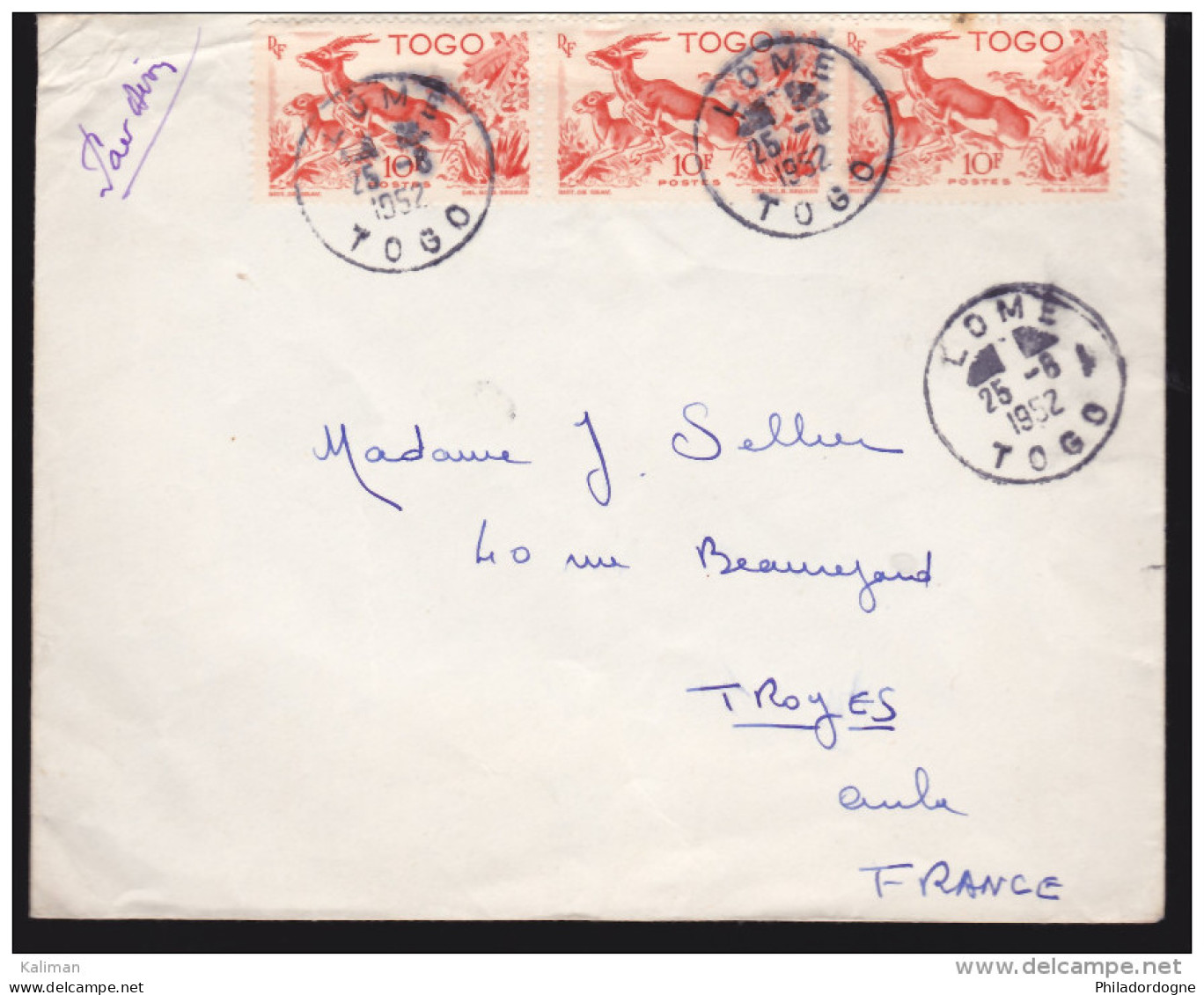Colombie - Sur Lettre Bande De 3 N° 188 Obl. 1952 - Lettres & Documents